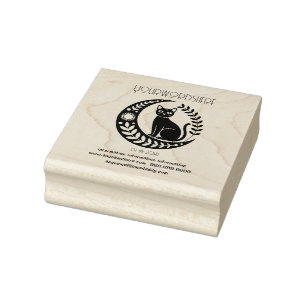 Sello De Caucho Crea Tu Propio Gato Negro Frondoso Laureado Sol Lu