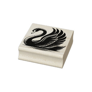 Sello De Caucho Crea Tu Propio Hermoso Cisne Negro Emplumado