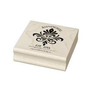 Sello De Caucho Crea tu propio logotipo floral de caligrafía elega