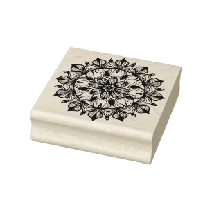 Sello De Caucho Crea Tu Propio Mandala Floral Dibujado a Mano