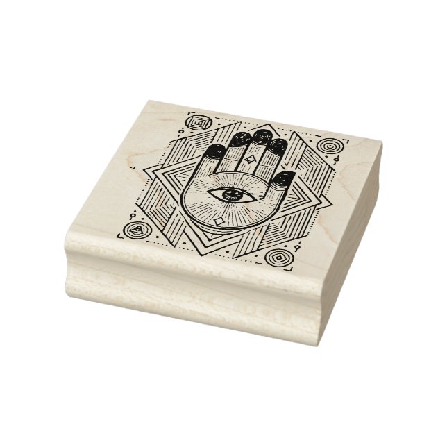 Sello De Caucho Crea tu propio Ojo Turco Hamsa espiritual (Sello)