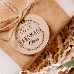 Sello De Caucho Crea tu propio producto hecho a mano con amor pers<br><div class="desc">Un sello para sus productos o arte hechos a mano. Personalice con su nombre,  escrito en letras clásicas y elegantes.</div>