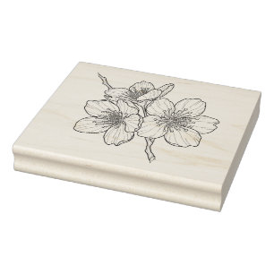Sello De Caucho Crea tu propio trío de flores de cerezo en flor