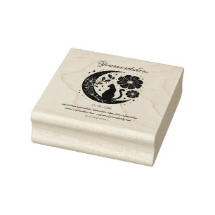 Sello De Caucho Crea tus Propias Flores Celestiales Gato Negro