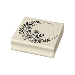 Sello De Caucho Crea tus propias flores silvestres boho de luna cr