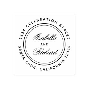 Sello De Caucho Crear su propia dirección de devolución de Boda de