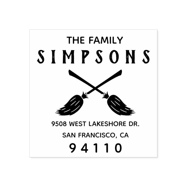 Sello De Caucho Crear su propia dirección de devolución de Hallowe (Impresión)