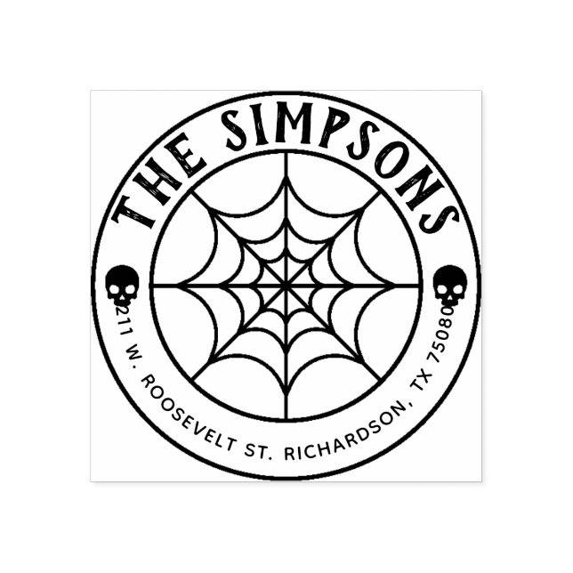 Sello De Caucho Crear su propia dirección de devolución de Hallowe (Impresión)