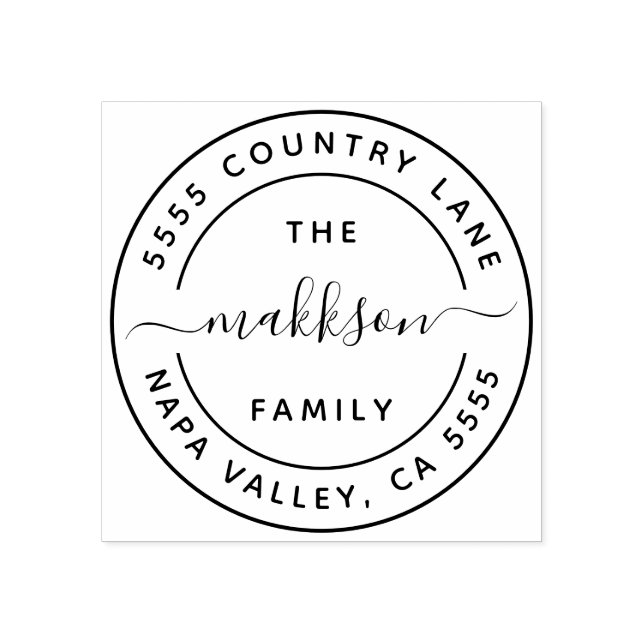 Sello De Caucho Crear su propia dirección de devolución de nombre  (Impresión)