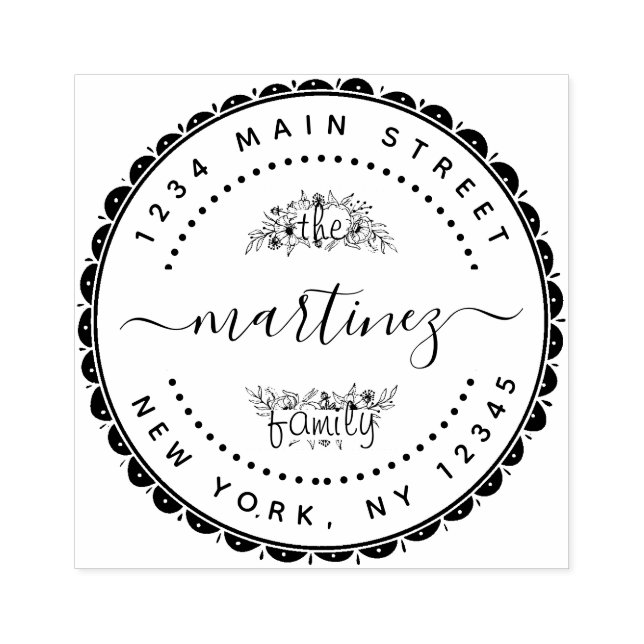 Sello De Caucho Crear su propia dirección de devolución de nombre  (Impresión)