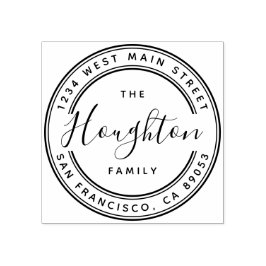 Sello De Caucho Crear su propia dirección de devolución de redonde