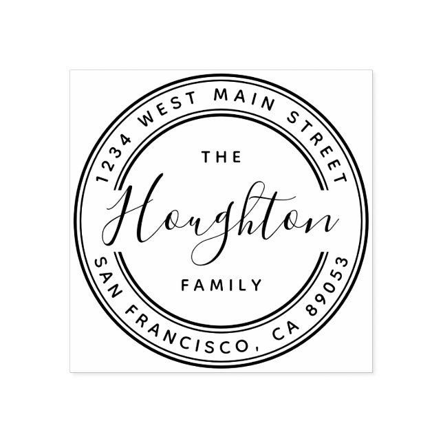 Sello De Caucho Crear su propia dirección de devolución de redonde (Impresión)