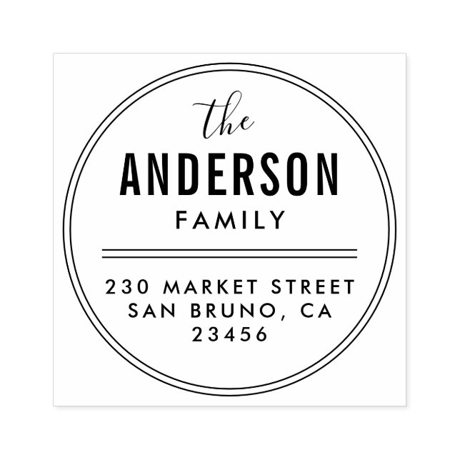 Sello De Caucho Crear su propia dirección de devolución de redonde (Impresión)