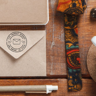 Sello De Caucho Crear su propia dirección de devolución de redonde