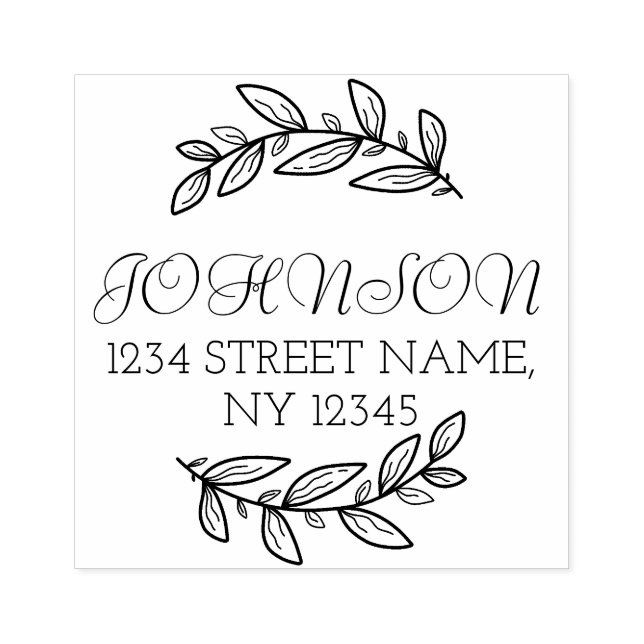 Sello De Caucho Crear su propia dirección de devolución Minimalist (Impresión)