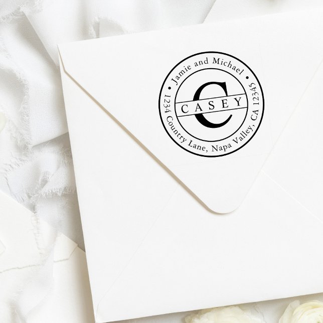 Sello De Caucho Crear su propia dirección de retorno de monograma  (Subido por el creador)