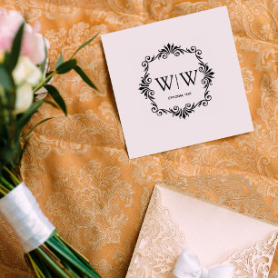 Sello De Caucho Crear su propio monograma de marco elegante