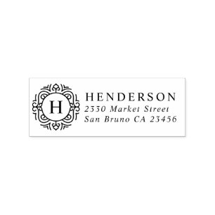 Sello De Caucho Crear su propio Monograma y dirección de devolució