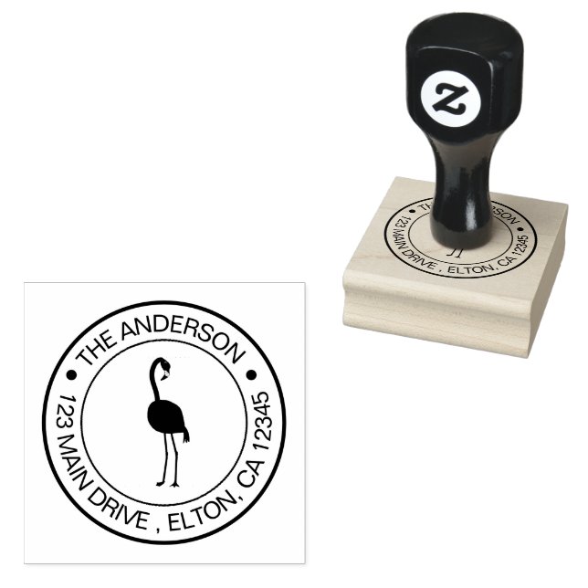 Sello De Caucho Crear su propio nombre de familia Flamingo (Sellado)