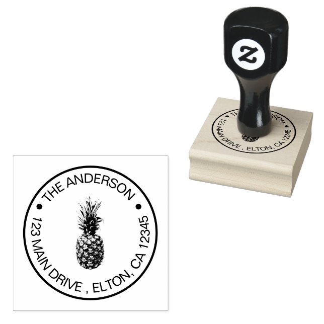Sello De Caucho Crear su propio nombre de familia Pineapple (Sellado)