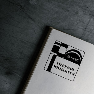 Sello De Caucho Crear su propio nombre retro vintage ex libris