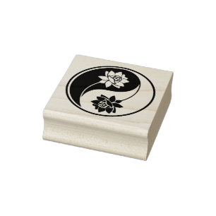 Sello De Caucho Crear su propio símbolo de Lotus Yin Yang