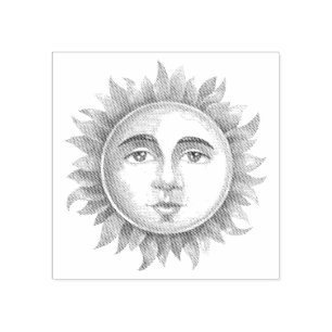 Sello De Caucho Crear su propio Sol Místico Completo