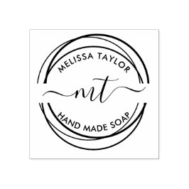 Sello De Caucho Crear sus propias iniciales de monograma redondead