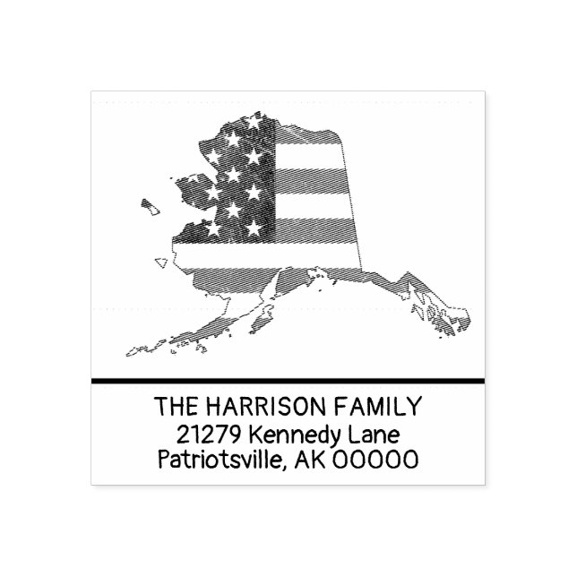 Sello De Caucho Crear un nombre propio de familia Alaska Dirección (Impresión)