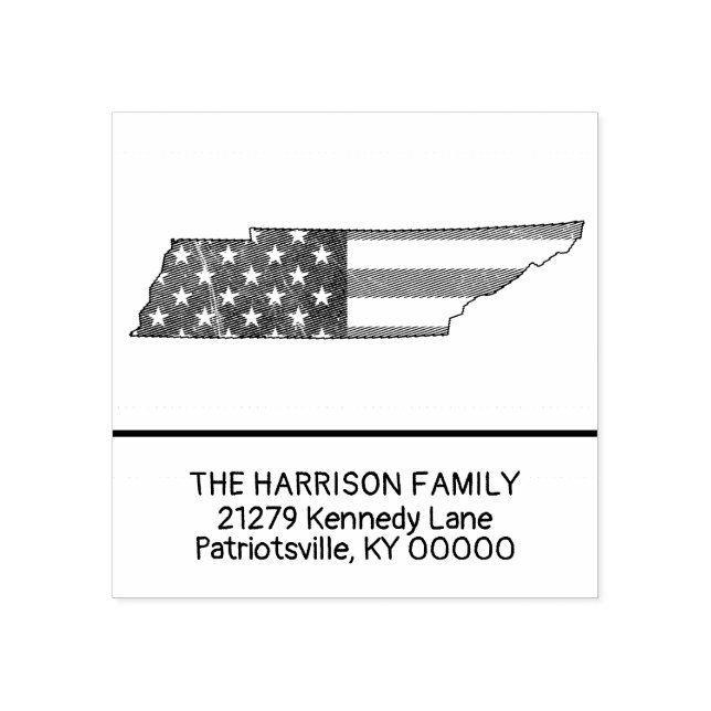 Sello De Caucho Crear un nombre propio de familia Tennessee Direcc (Impresión)