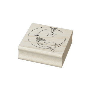 Sello De Caucho Crescent Moon con bebé