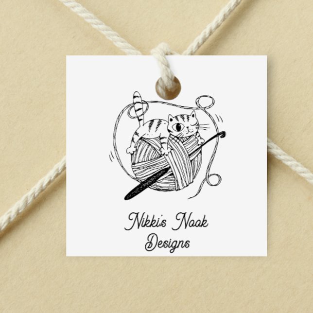Sello De Caucho Crochet Crafter Cute Cat Logo Personalizado (Subido por el creador)