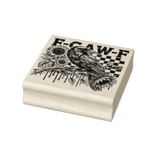 Sello De Caucho Crow Raven F-CAW-F Funny Halloween