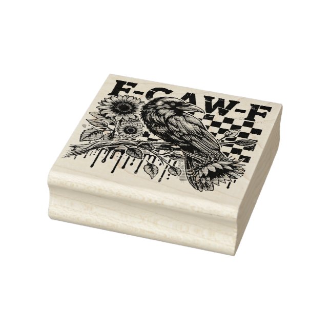 Sello De Caucho Crow Raven F-CAW-F Funny Halloween (Sello)