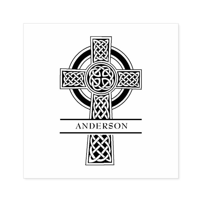 Sello De Caucho Cruz Cristiana Jesucristo Céltico Rubb Religioso (Impresión)