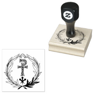 Sello De Caucho Cruz de guirnaldas y uñas de Jesús