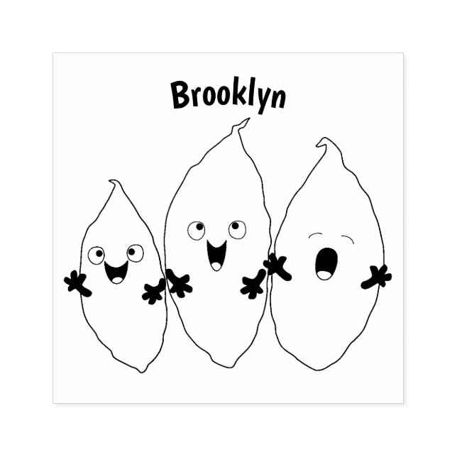 Sello De Caucho Cuadros cantando batatas personalizado verduras (Impresión)