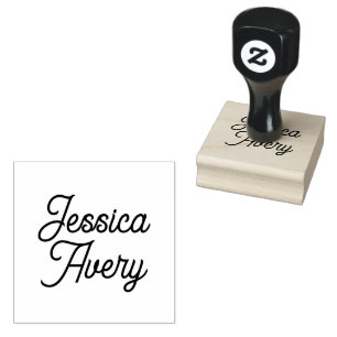 Sello De Caucho Cualquier nombre o texto   Elegante guión moderno 