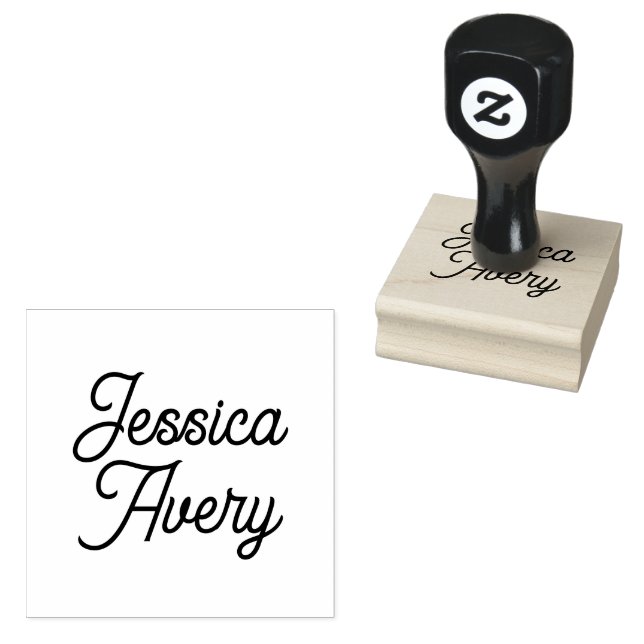 Sello De Caucho Cualquier nombre o texto | Elegante guión moderno  (Sellado)