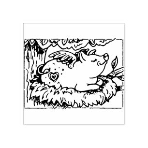 SELLO DE CAUCHO CUANDO LOS PIGLETAS VUELVEN, HACEN NESIDADES, CORT