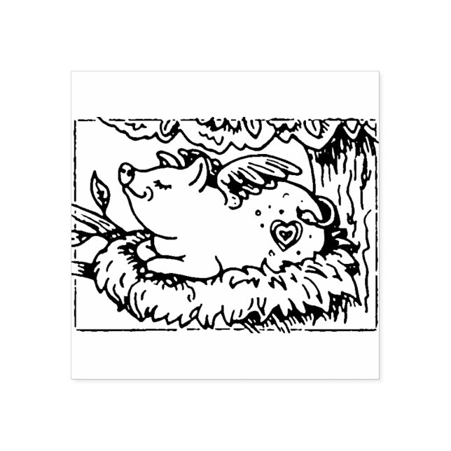 SELLO DE CAUCHO CUANDO LOS PIGLETAS VUELVEN, HACEN NESIDADES, CORT (Impresión)