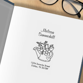 Sello De Caucho Cubierta de riego con flores Dirección 2