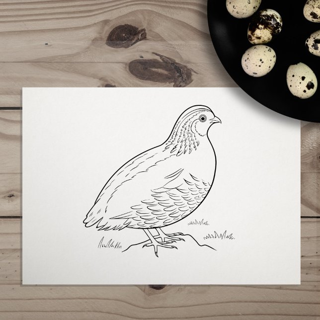 Sello De Caucho Cuchillo (Quail Rubber Stamp)