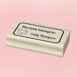Sello De Caucho Cuddly Bear 'This Book Belongs To' Stamp