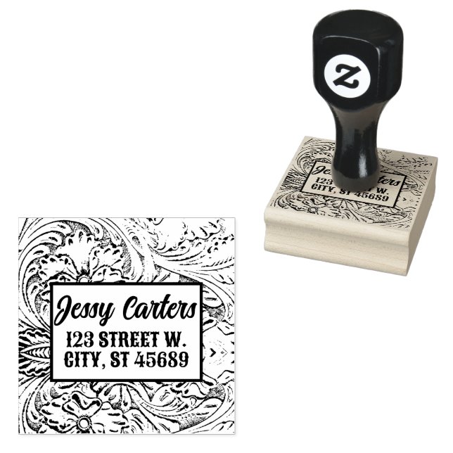 Sello De Caucho Cuero rústico rústico occidental de cuero labrado (Sellado)