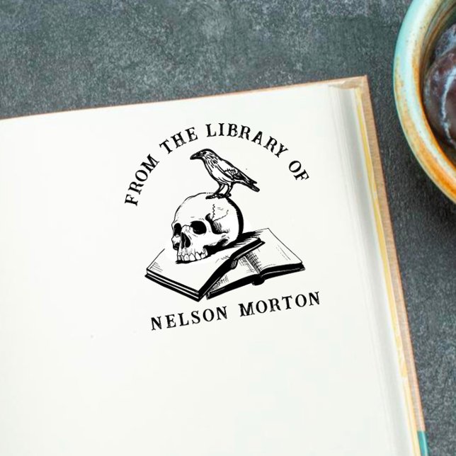 Sello De Caucho Cuervo | Calavera Gótica De La Biblioteca De (Subido por el creador)
