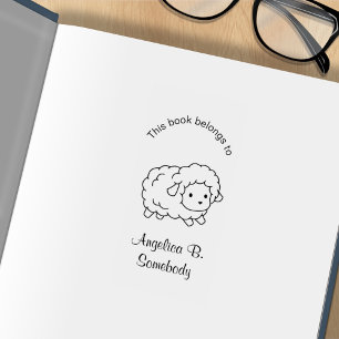 Sello De Caucho Cuidada Oveja Color Ewe Me Bookplate