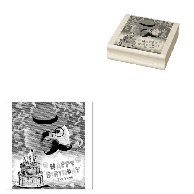 Sello De Caucho Cumpleaños Feliz Haz Un Deseo Foca de Goma de Cani (Sellado)