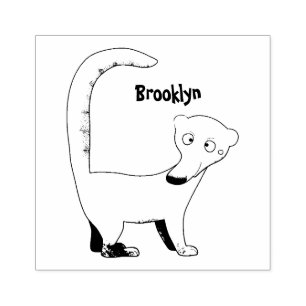 Sello De Caucho Curioso ilustracion personalizado de coatimundi