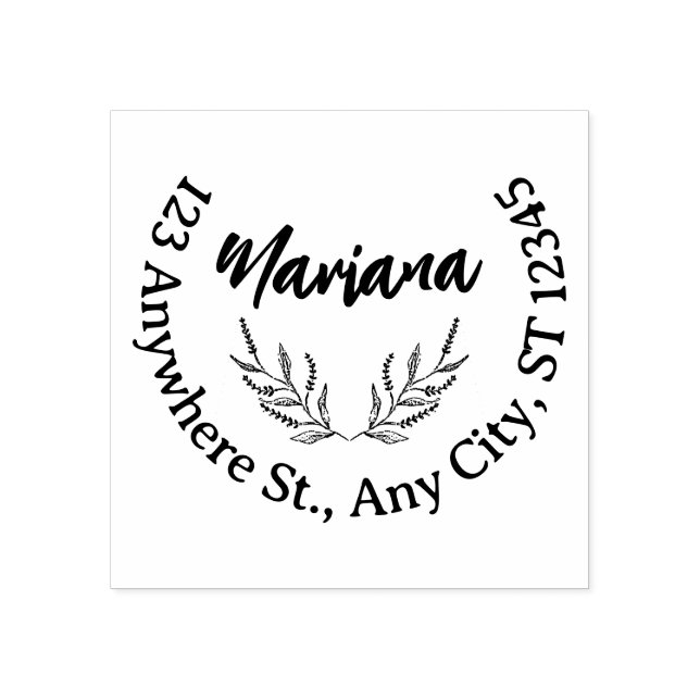 Sello De Caucho Custom Business Address Stamp – Clean Round Design (Impresión)